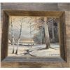 Image 1 : 1325 - Vintage 1950s Robert Wood Winterset rustic homestead art print.  Back says No. 606.  Size 16"