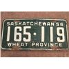 Image 1 : 1329 - Saskatchewan 1956 "Wheat Province" license plate.