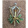 Image 1 : 1331 - Vintage Holiday Lamp brooch. "Gerry Christmas Lantern pin" by Gerry's or Corel. Gold toned me