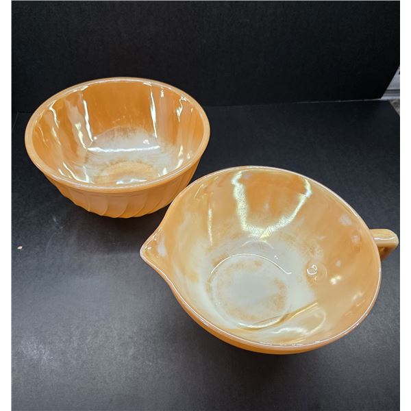 Vintage Fire King Batter Bowls Peach Lustre Finish