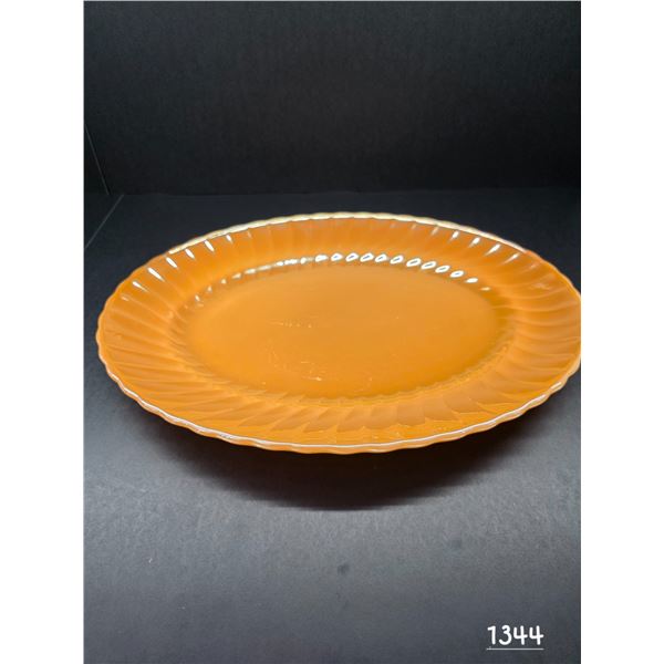 Vintage Anchor Hocking Peach Lustre Platter 12x15”