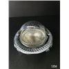 Image 1 : Vintage Collectable Silver-Plated Roll Top Butterdish.  Hinged Domed Lid, Removable Glass Liner.