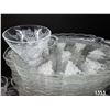 Image 2 : Vintage Anchor Hocking Clear Glass Snack Set.  Grape Vine Design.  (15) Plates, (19) Cups