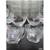 Image 3 : Vintage Anchor Hocking Clear Glass Snack Set.  Grape Vine Design.  (15) Plates, (19) Cups