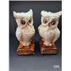Image 1 : Vintage Chalkware Owl Bookends