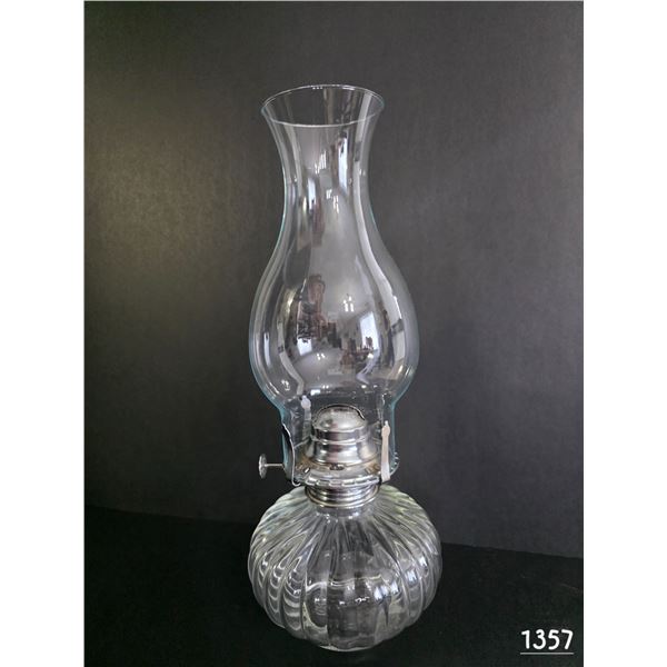 Vintage Lamplight Farms Glass Hurricane Oil Lamp, 13” Tall