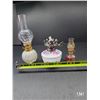 Image 2 : (3) Miniature Oil Lanterns