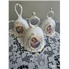 Image 1 : Vintage Roman Maruri Fine Bone China Bells feat. Religious Depictions.  White Porcelain, Gold Trim.