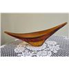 Image 1 : Vintage Viking Glass Persimmon Orange Oblong Centerpiece.  14”x3.5”x2.75”