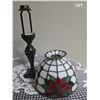 Image 2 : Tiffany Style PartyLite Poinsettia Stained-Glass Tealight Lamp