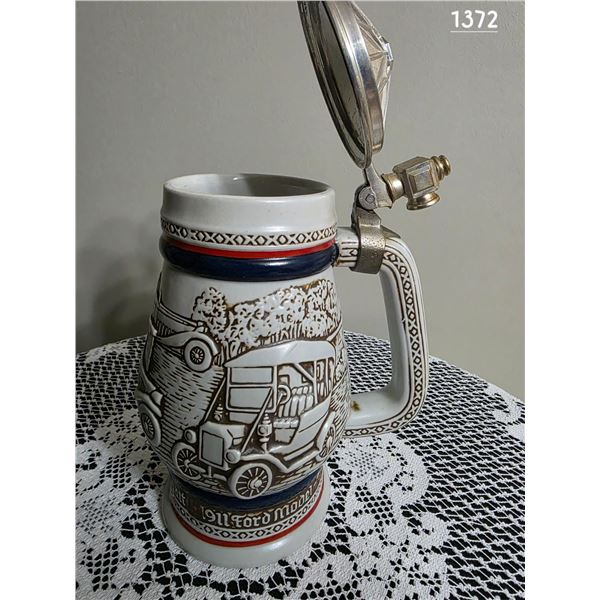 Vintage Collectable Avon Large Lidded Beer Stein.  Classic Car Design