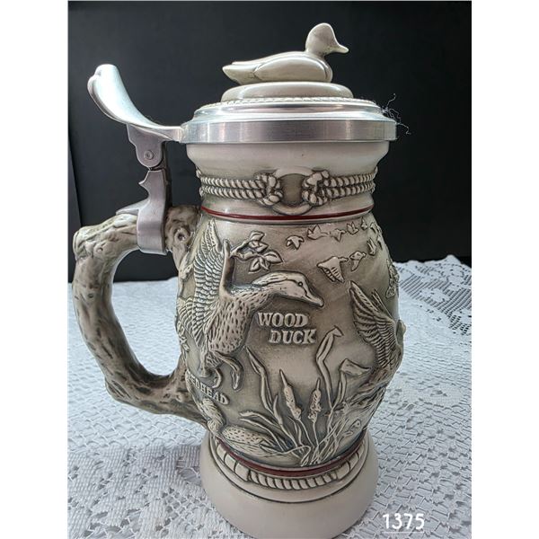 Vintage Collectable Avon Large Lidded Beer Stein.  “Northern Wilderness Duck”