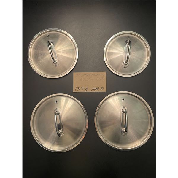 4 stainless steel lids
