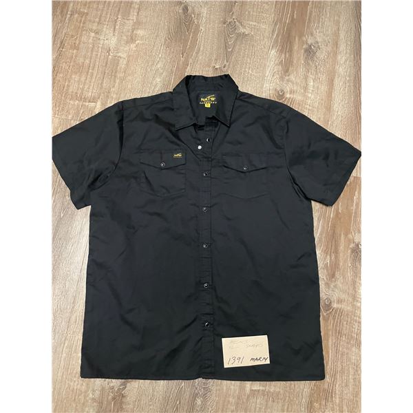 Men's XL work shirt- NATS Men's - cotton - snaps - black