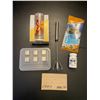 Image 1 : Misc - Bic pens; Marvel glass; Stainless steel ice cubes; Frother