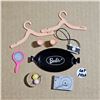 Image 1 : Misc Barbie Accessories camera, record player, mirror, hangers, basket, tray