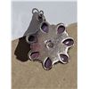 Image 2 : Sterling Silver Amethyst Pendant and earrings    .925 silver