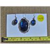 Image 1 : Sterling Silver Labradorite Pendant and earrings  .925 silver
