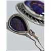 Image 2 : Sterling Silver Pendant and earrings with purple stone  .925 silver