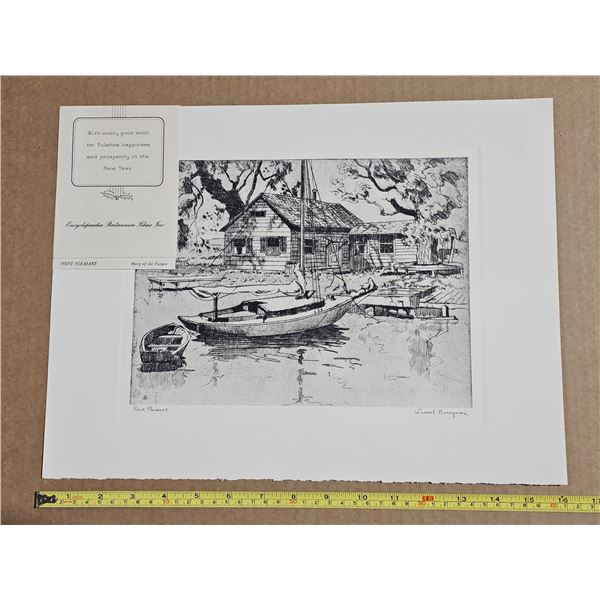 Vintage Print Lionel Barrymore Point Pleasant Etching