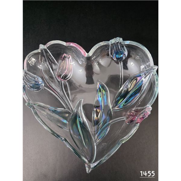 Mikasa Crystal Heart Shaped Bowl