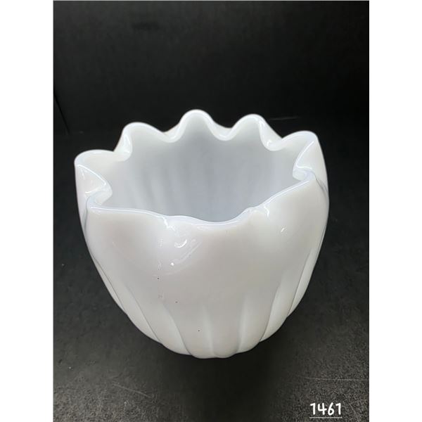 Vintage Milk Glass Rose Bowl Vase