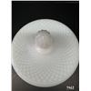Image 2 : Vintage Hobnail Diamond Point White Milk Glass Powder or Candy Dish