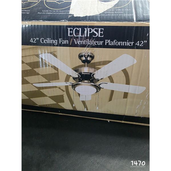 Eclipse 42” Ceiling Fan.  Never Used