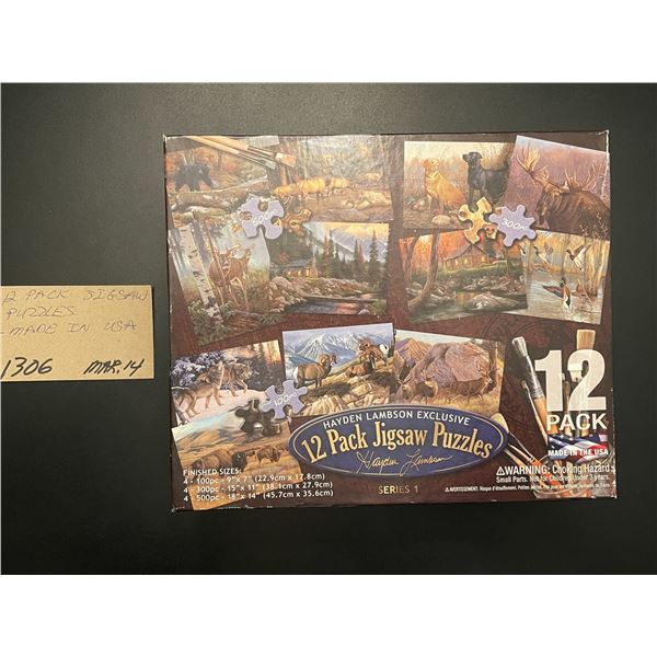12 Pack jigsaw puzzles - made in USA