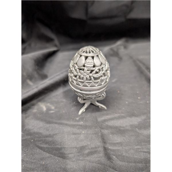 Pewter Easter Egg on Stand