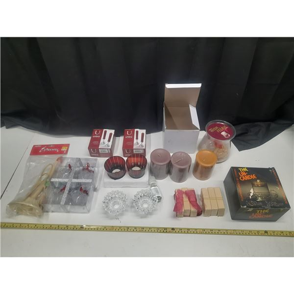 Lot of Candles and Candle Holders.