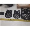 Image 3 : Vintage Owl-Shaped Cast Iron Trivets and Other Items.