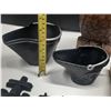 Image 6 : Vintage Owl-Shaped Cast Iron Trivets and Other Items.