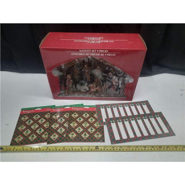 Nativity Set 9 Pices With Decorative Stickers (New)