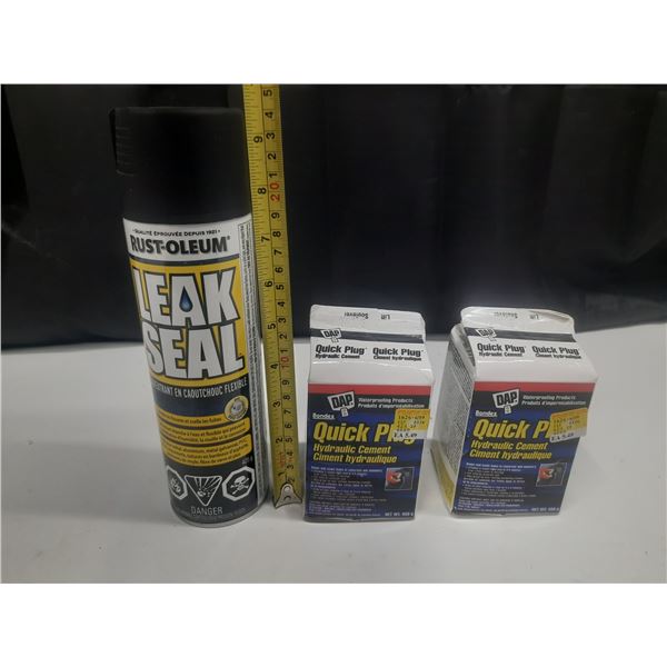 Rust - Oleum Leak Seal (New) and (2)  DAP Quick Plug (New)