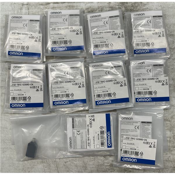 Lot of (10) Omron #E3Z-T81C-GOSRD-CN Photoelectric Switches