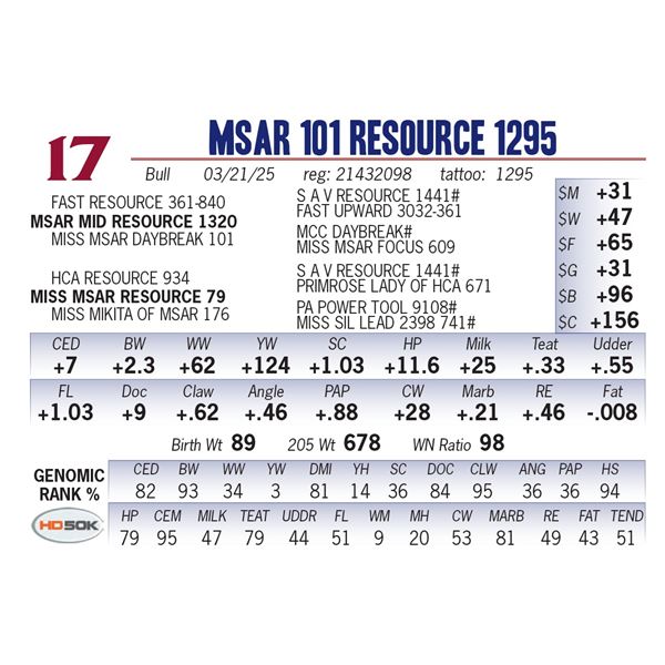 MSAR 101 Resource 1295