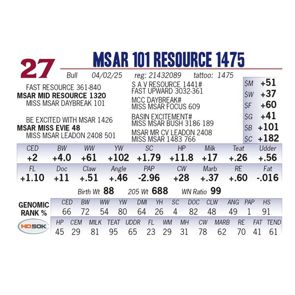 MSAR 101 Resource 1475