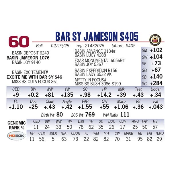Bar SY Jameson S405