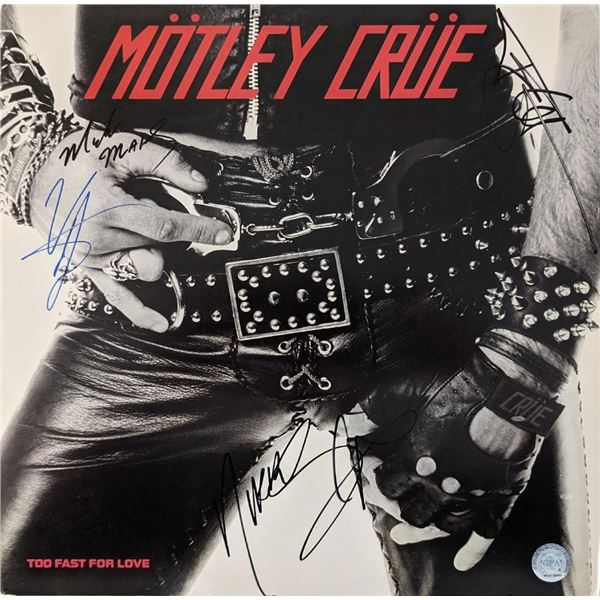 Motley Crue Too Fast For Love Signed Album. GFA Authenticated