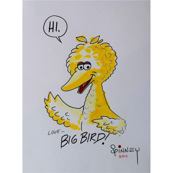 Big Bird sketch signed by Caroll Spinney