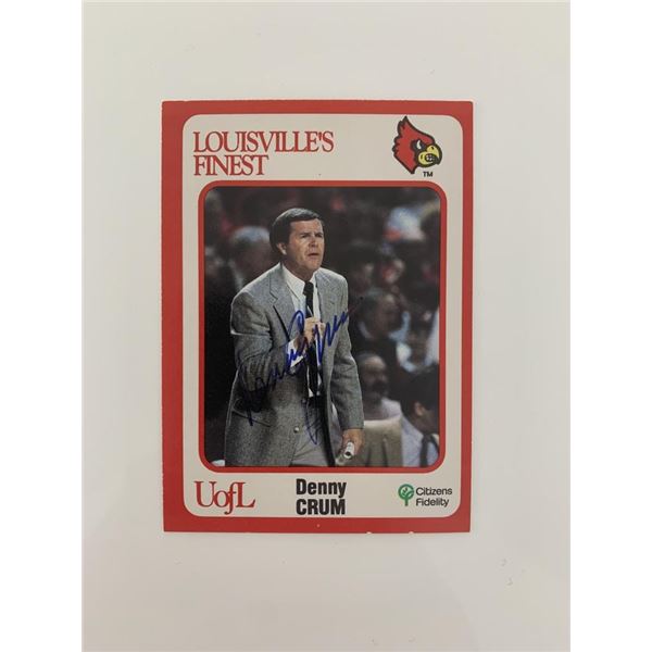Denny Crum signed basketball card