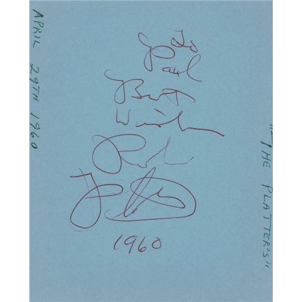 The Platters signed signed note