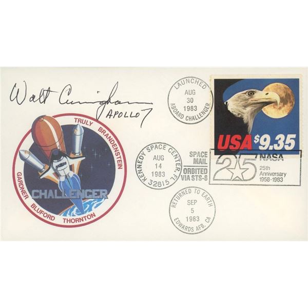 USPS/NASA ST-8 (Challenger) Walt Cunningham signed Flight Cover.