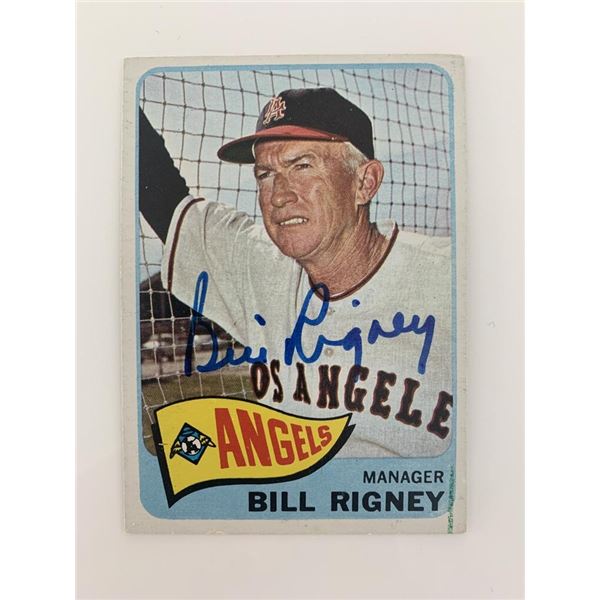 Bill Rigney signed baseball card
