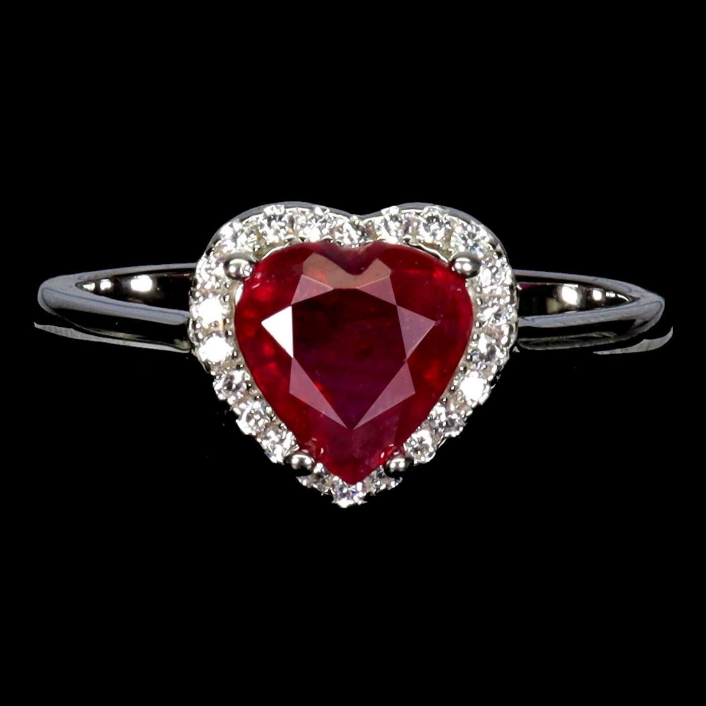Natural Pigeon Blood Red Heart Ruby Ring
