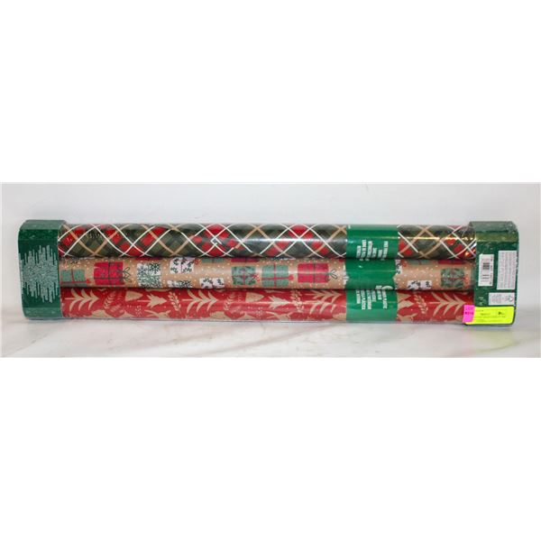 NEW KIRKLAND WRAP 270SQ FT 3PK WRAPPING PAPER
