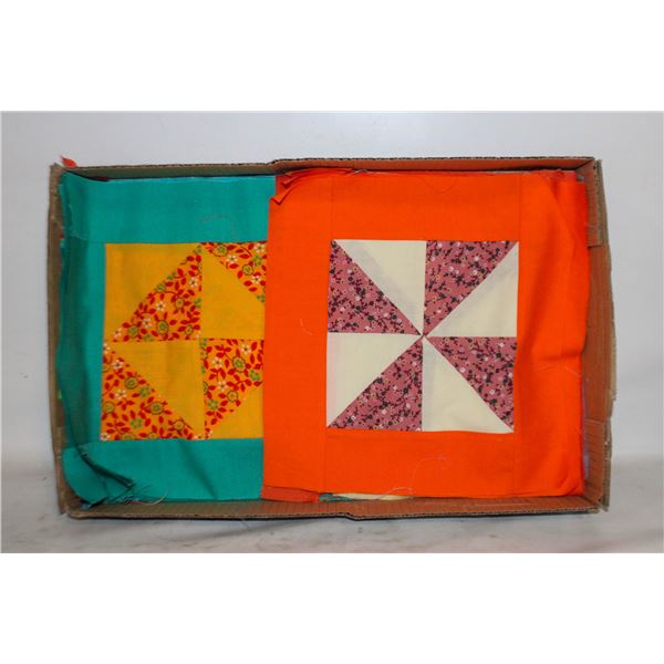 18 SQUARE 10"X10" QUILT BLOCKS, 12-16 PIECES SEW