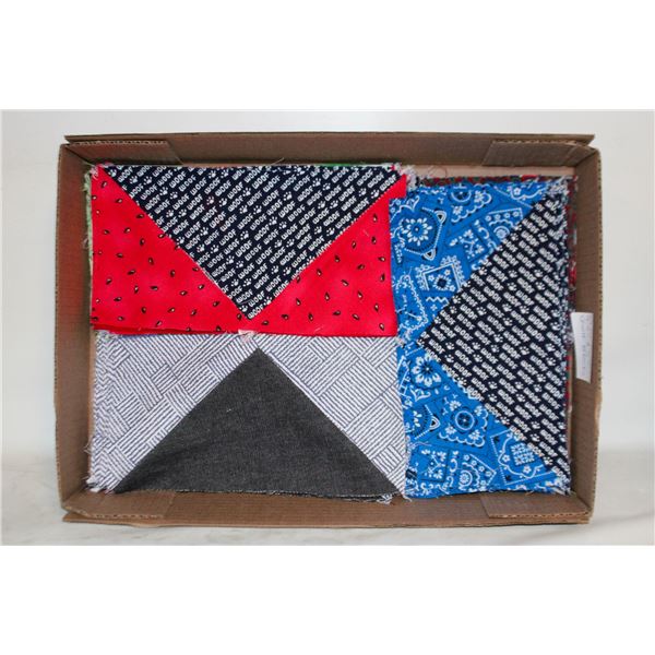 54 RECTANGLES 9.5"X5" QUILT BLOCKS, 3 TRIANGLE S