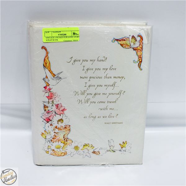 VINTAGE UNUSED OUR LOVE STORY SCRAP BOOK
